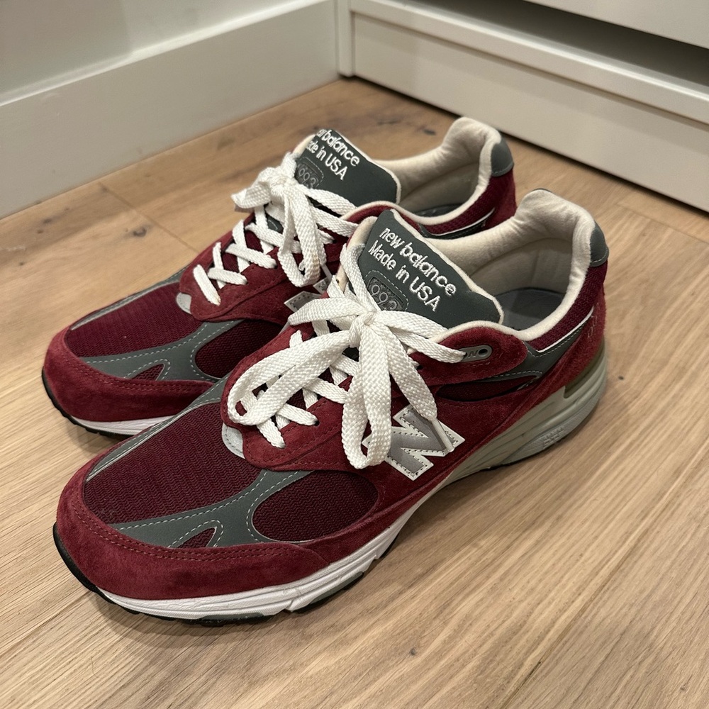 NEW BALANCE 993 BURGUNDY SIZE 12 EXCELLENT CONDITION